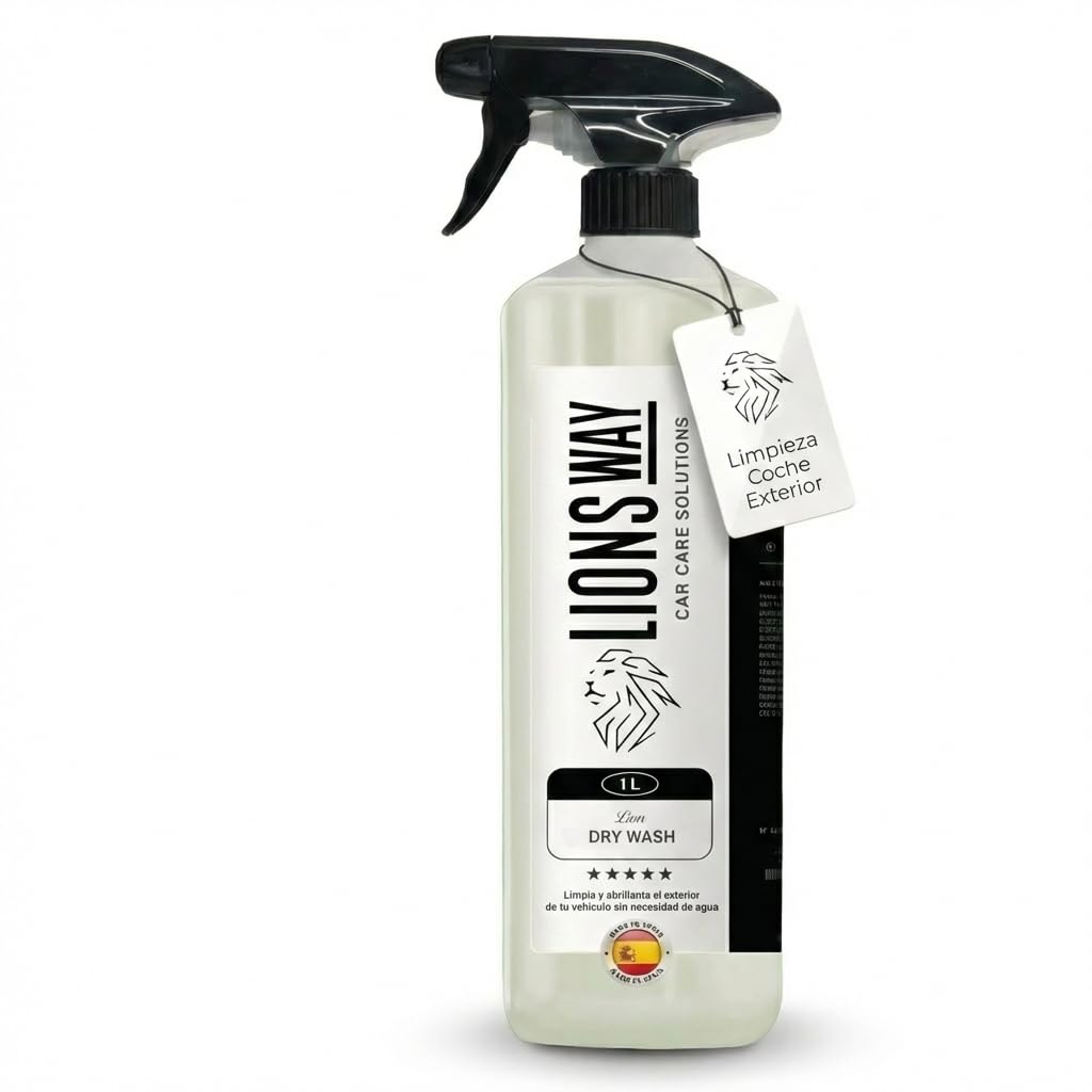 LionsWay Professional Auto Fabric Cleaner - Active Foam Anti-Stains and Odours - Seats, Carpets, Leather - With Brush - Fresh Scent - 500ml