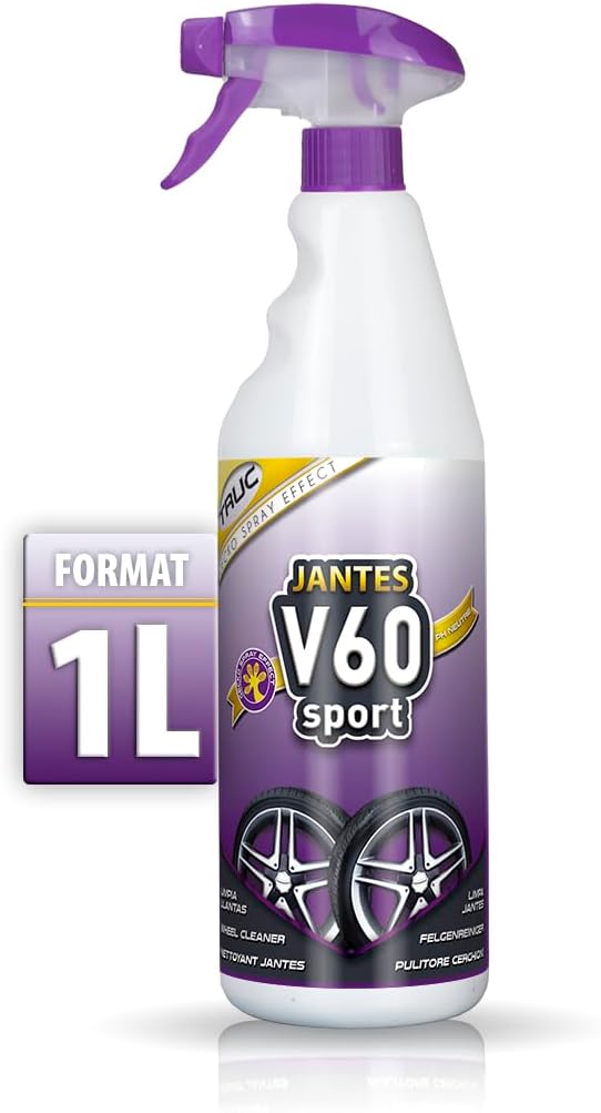 Sisbrill V60 Sport Wheel Cleaner - Neutral and Safe - Gecko Spray Edition - 1 Litre - 1000 ml
