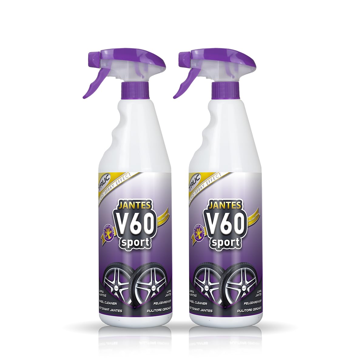 Sisbrill V60 Sport Wheel Cleaner - Neutral and Safe - Gecko Spray Edition - 1 Litre - 1000 ml
