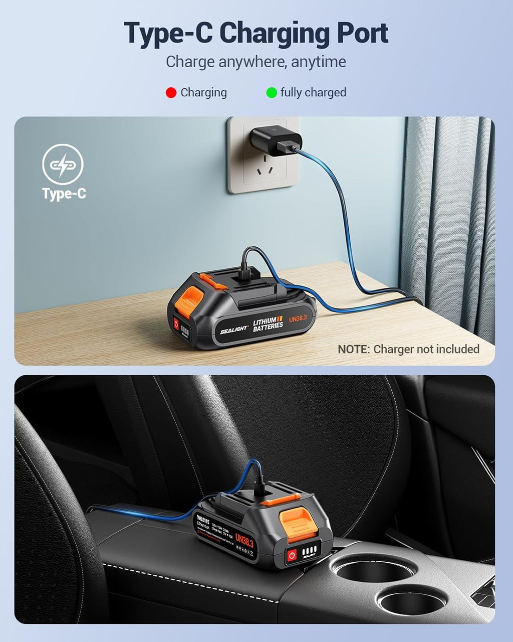 SEALIGHT Aspirateur Voiture sans Fil, 35000PA Aspirateur a Main avec 2er Batteries Rechargeables, Moteur sans Balai, Mini Aspirateur pour Voiture Cuisine Maison des Poils d'animaux