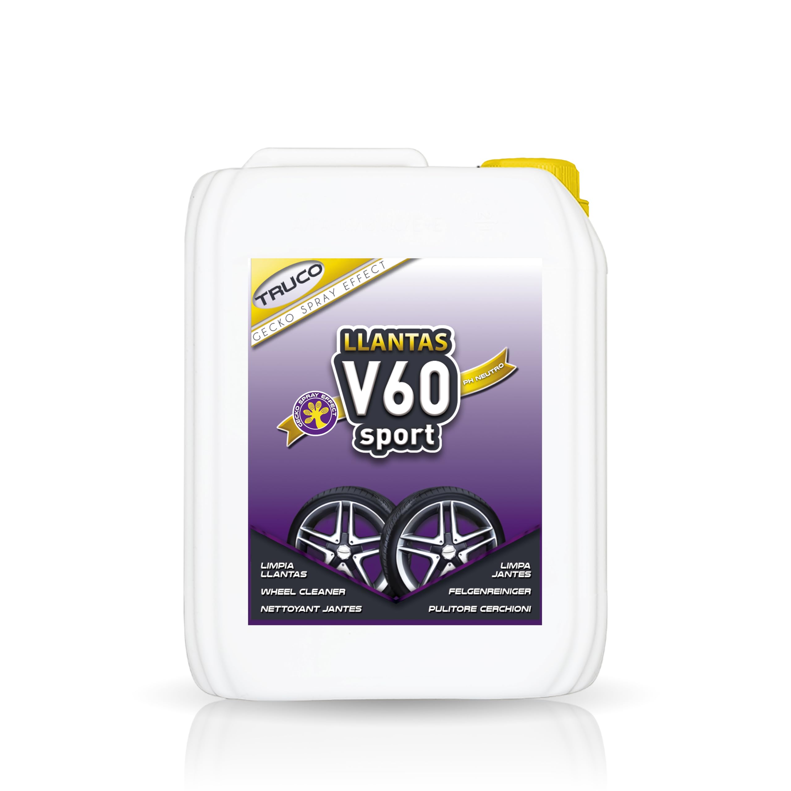 Sisbrill V60 Sport Wheel Cleaner - Neutral and Safe - Gecko Spray Edition - 1 Litre - 1000 ml