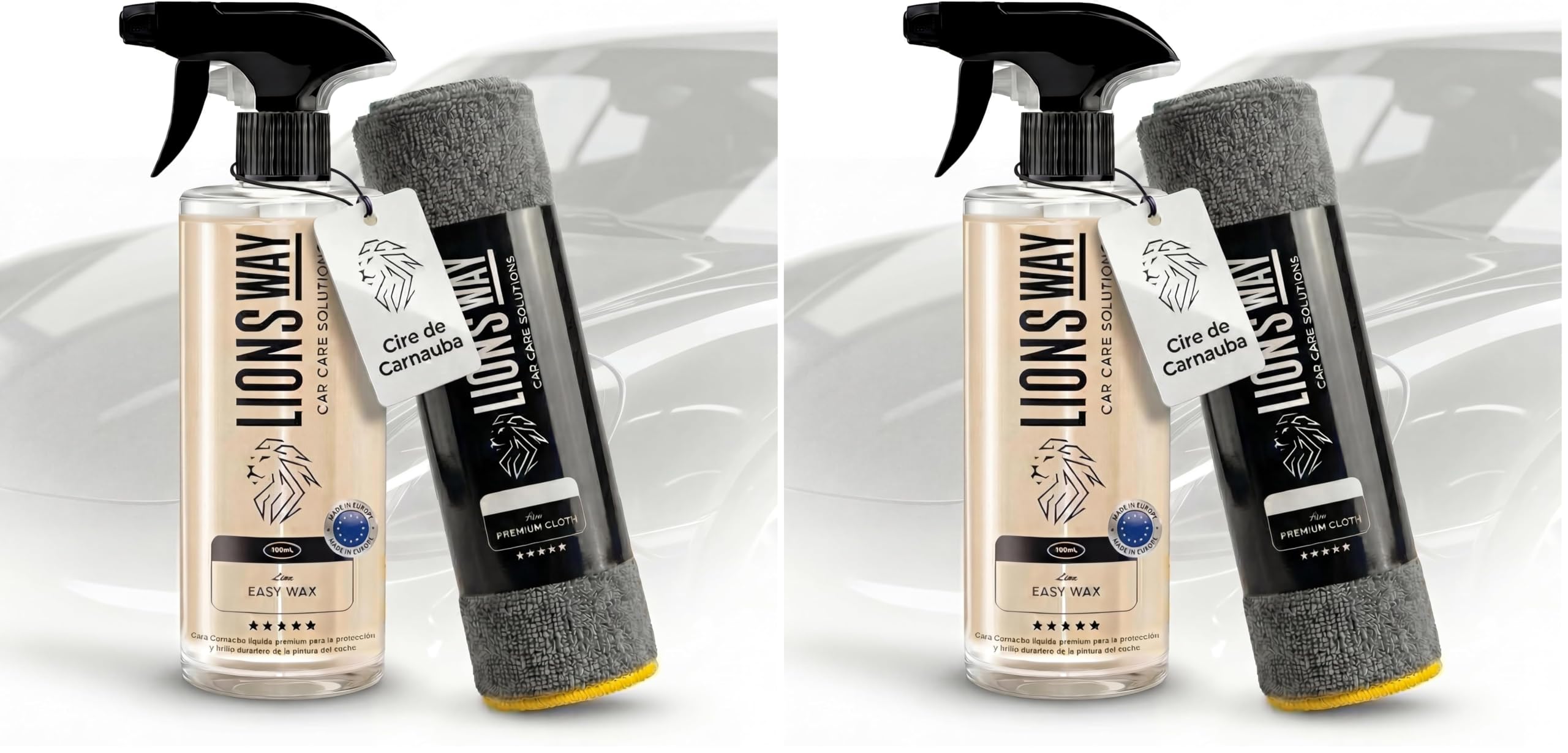 LionsWay Professional Auto Fabric Cleaner - Active Foam Anti-Stains and Odours - Seats, Carpets, Leather - With Brush - Fresh Scent - 500ml