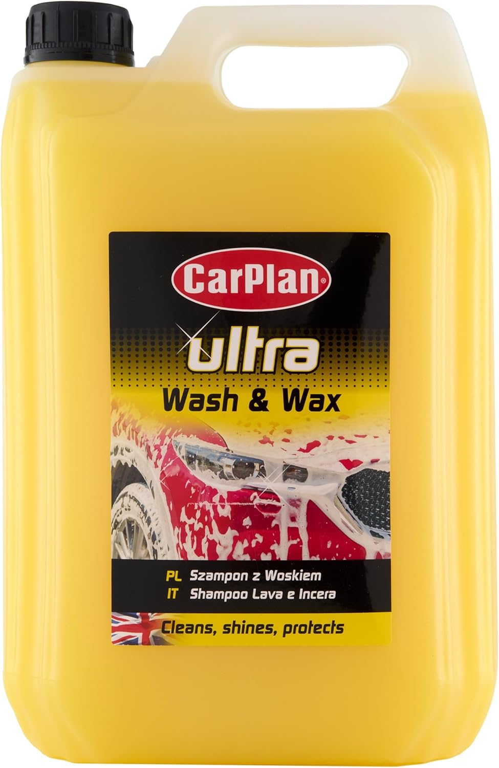 CarPlan Ultra Wash and Wax 5L | pH Neutral Car Shampoo - Cleans, Protects and Shines without Streaks | Removes Dirt and Road Residues