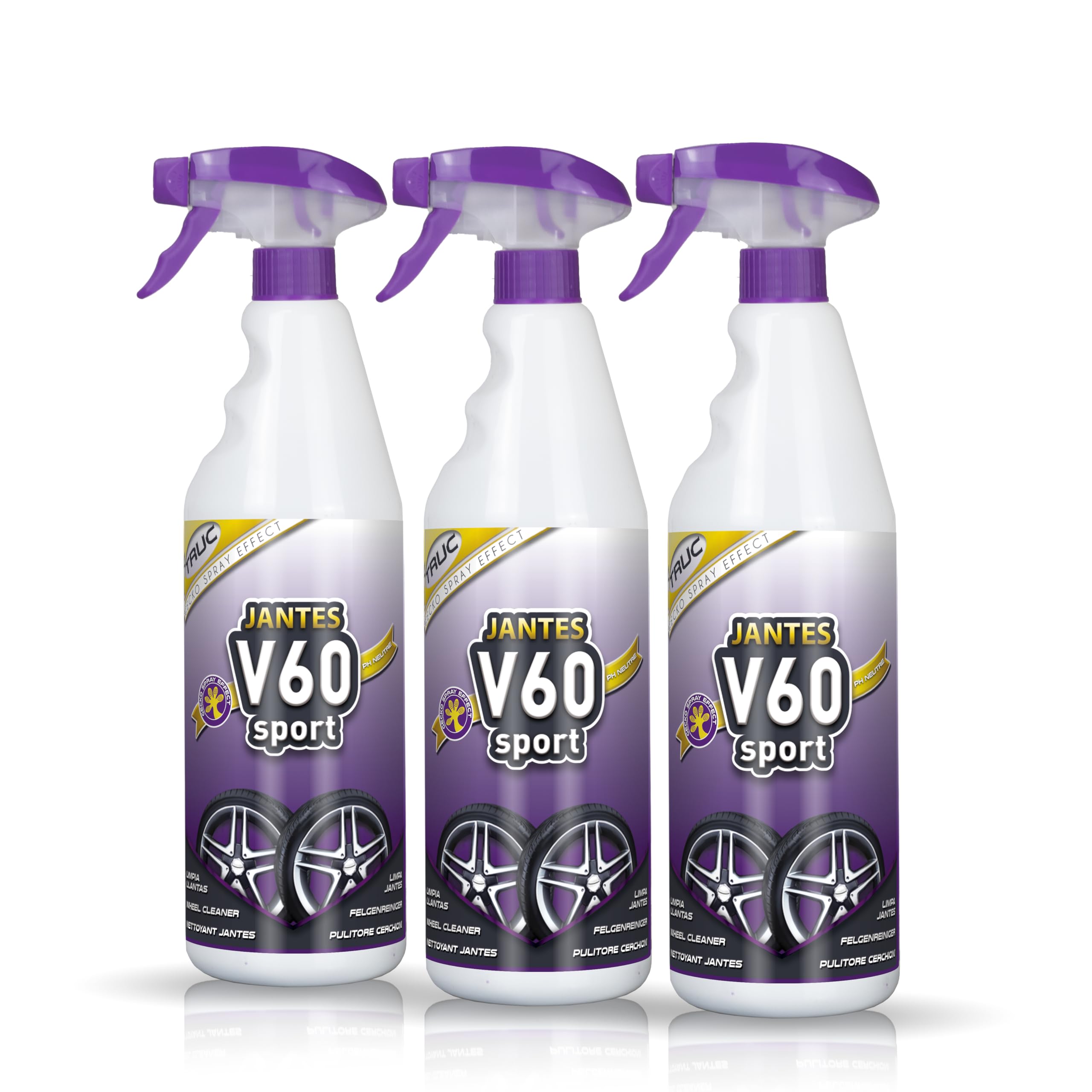 Sisbrill V60 Sport Wheel Cleaner - Neutral and Safe - Gecko Spray Edition - 1 Litre - 1000 ml